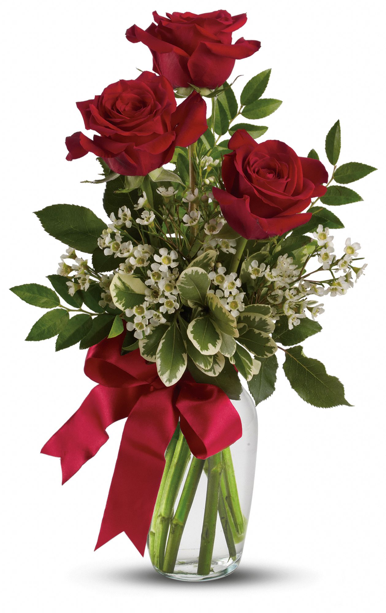 Thoughts of You Bouquet with Red Roses Flowers