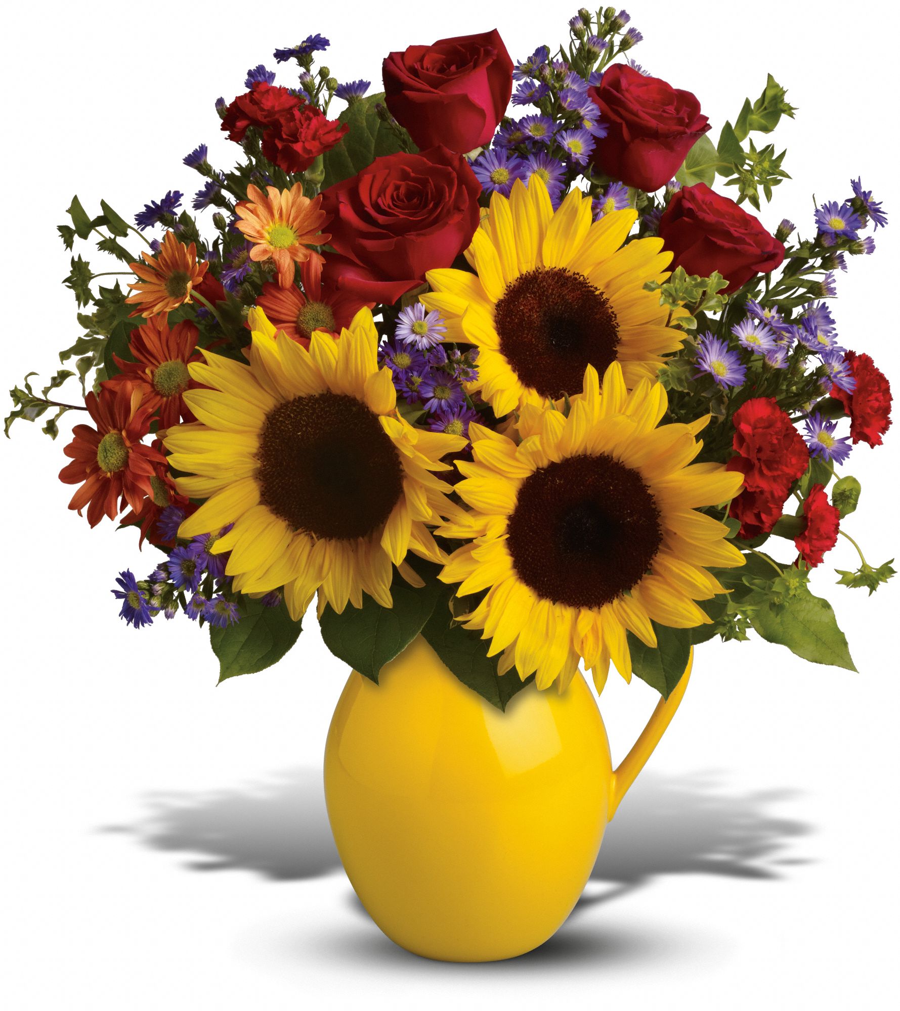 Teleflora's Sunny Day Pitcher of Joy Flowers