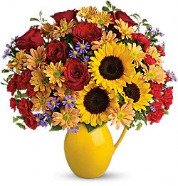 Sunny Day Pitcher of Joy Bouquet