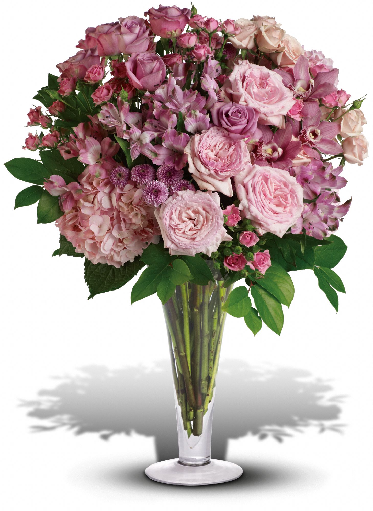 A La Mode Bouquet with Long Stemmed Roses Flowers