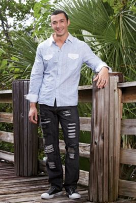PLANET USA EYELET SHIRT & P.O.V. BARGE JEAN