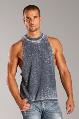 YMLA®  Burnout Split Muscle Tank