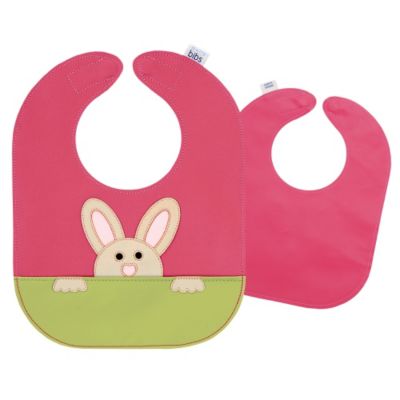 Mally Leather Bibs - Peeking Bunny
