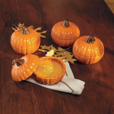 Pumpkin Covered Soup Bowls