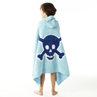 Blue Skull Big Kids Hooded Towel