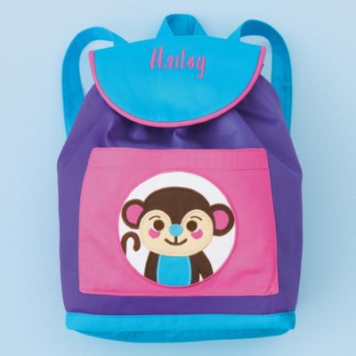 Monkey Appliquéd Backpack