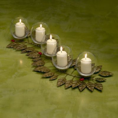 Winter Leaves Candle Holder