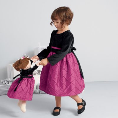 Velvet Pintuck Dress & Doll Dress