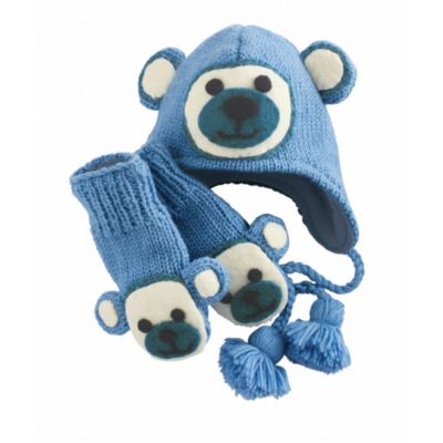 Blue Monkey Hat & Mittens