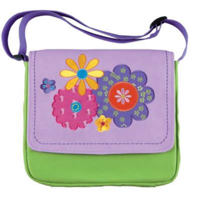 Boho Flower Appliquéd Messenger Bag