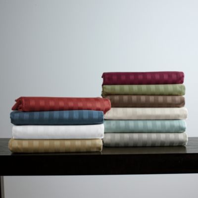 Classic Stripe Sateen Fitted Sheet, Twin X-Long - The Company Store bedding