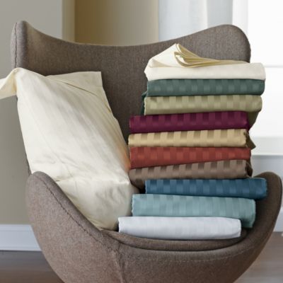 Classic Stripe Sateen Fitted Sheet, Twin X-Long - The Company Store bedding