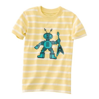 Little Tee - Yellow Stripe - Robot