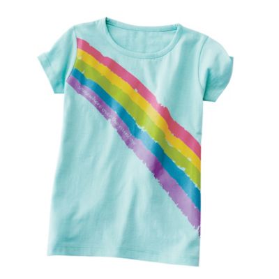 Girls' Tee - Light Blue - Rainbow
