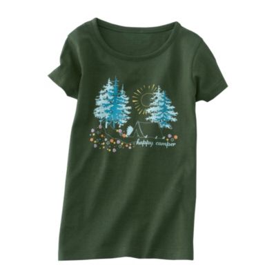 Girls' Tee - Olive - Happy Camper