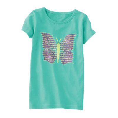 Girls' Tee - Turquoise - Butterfly