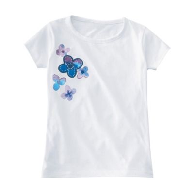 Girls' Tee - White - Flowers