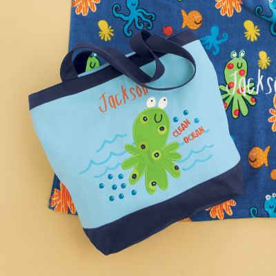 Octopus Appliquéd Tote