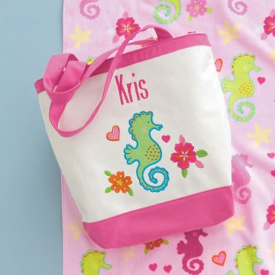 Seahorse Appliquéd Tote