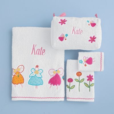 Fairy Appliquéd Towel Set and Toiletry Bag