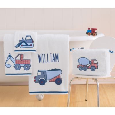 Truck Appliquéd Towel Set & Toiletry Bag