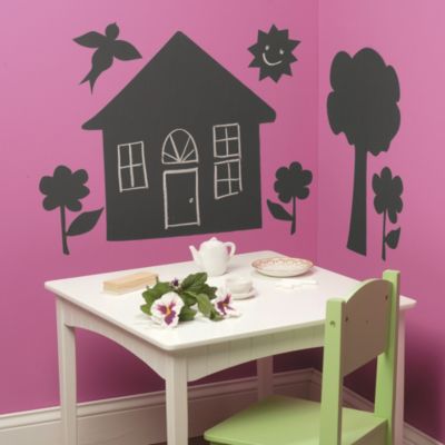 House & Trees Chalkboard Mural