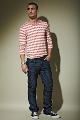 P.O.V.® Berlin Crew Neck Space Dyed Stripe Jersey & VIP Crossfire Jean