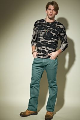 YMLA® Lightning Long Sleeve Thermal & Revolve Color Denim Jeans