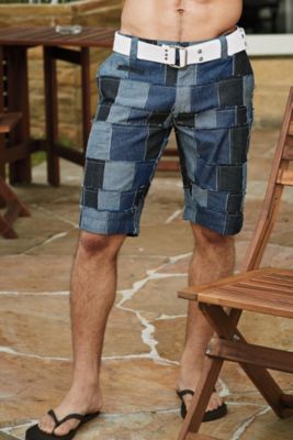 P.O.V.&reg; Hobo Short Patchwork Short Denim