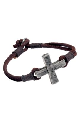 Cross Leather Bracelet