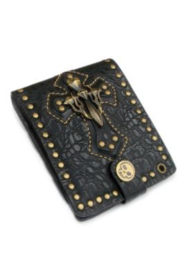 Studded Cross Leather Wallet
