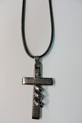 Smash Three Ring Cross Necklace