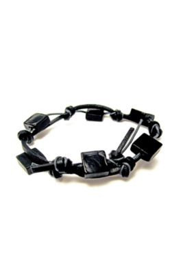 Rave® Retro B**Ch Glass Beads Leather Bracelet