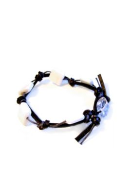 Rave&reg; Retro B**Ch Glass Beads Leather Bracelet
