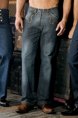 
IOnOne shopping | art | design | fashion design  | undergear.com
The Republic Jean
Nailhead trim along the front pockets and creating a cross design on the back pockets. Imported. Cotton Denim. 32
