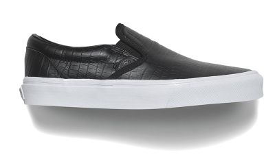 vans croc leather slip on