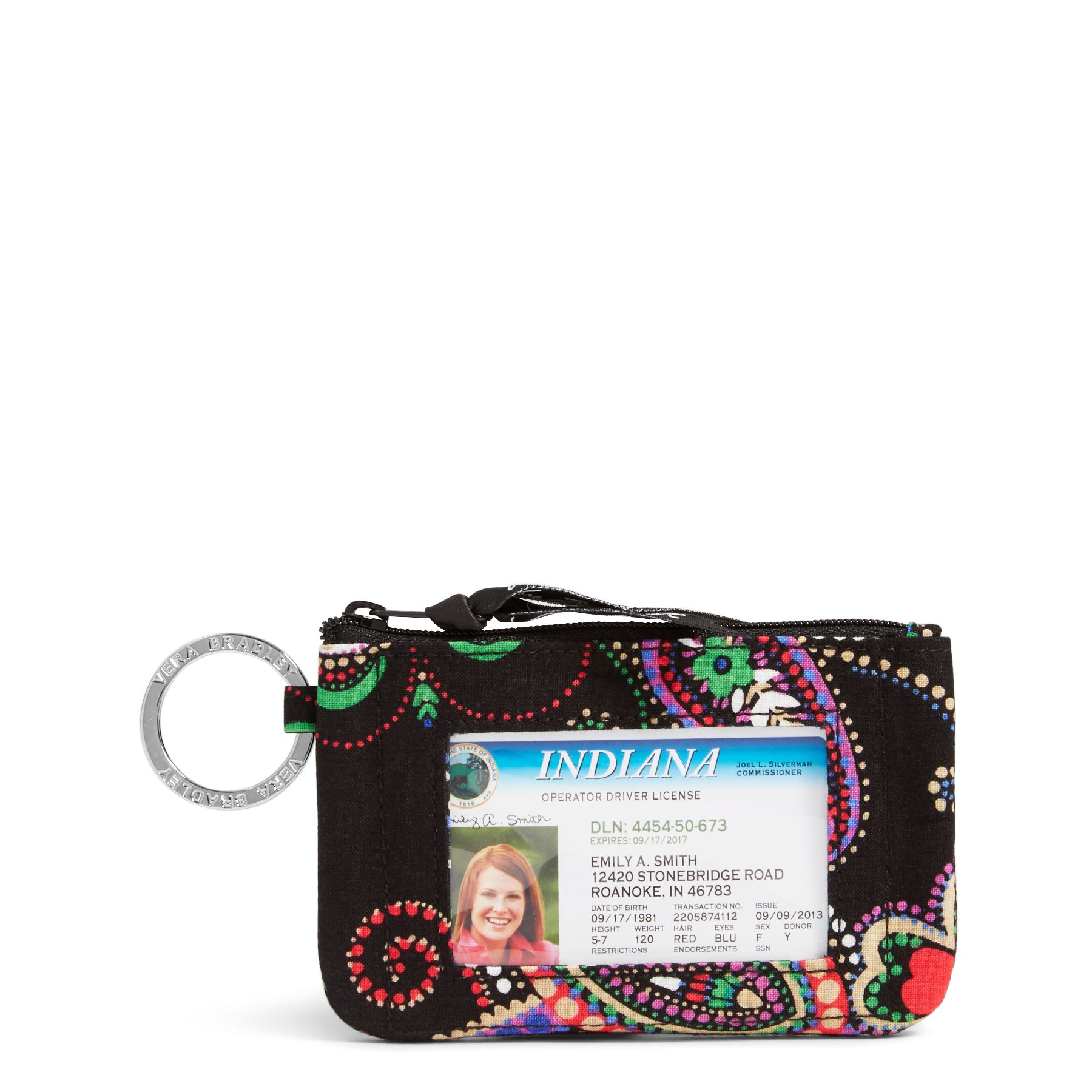 Vera Bradley Zip ID Case in Kiev Paisley