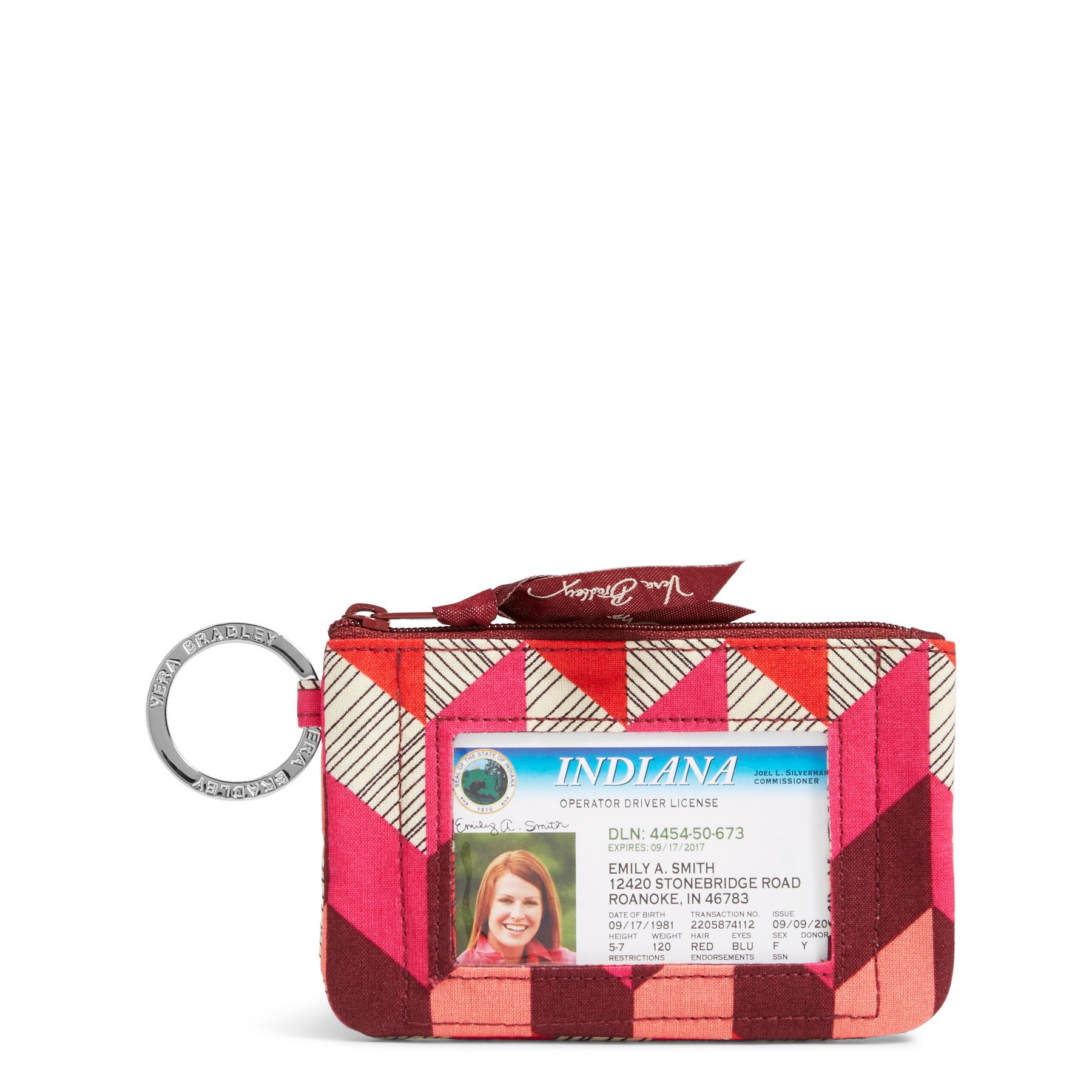 Vera Bradley Zip ID Case in Bohemian Chevron