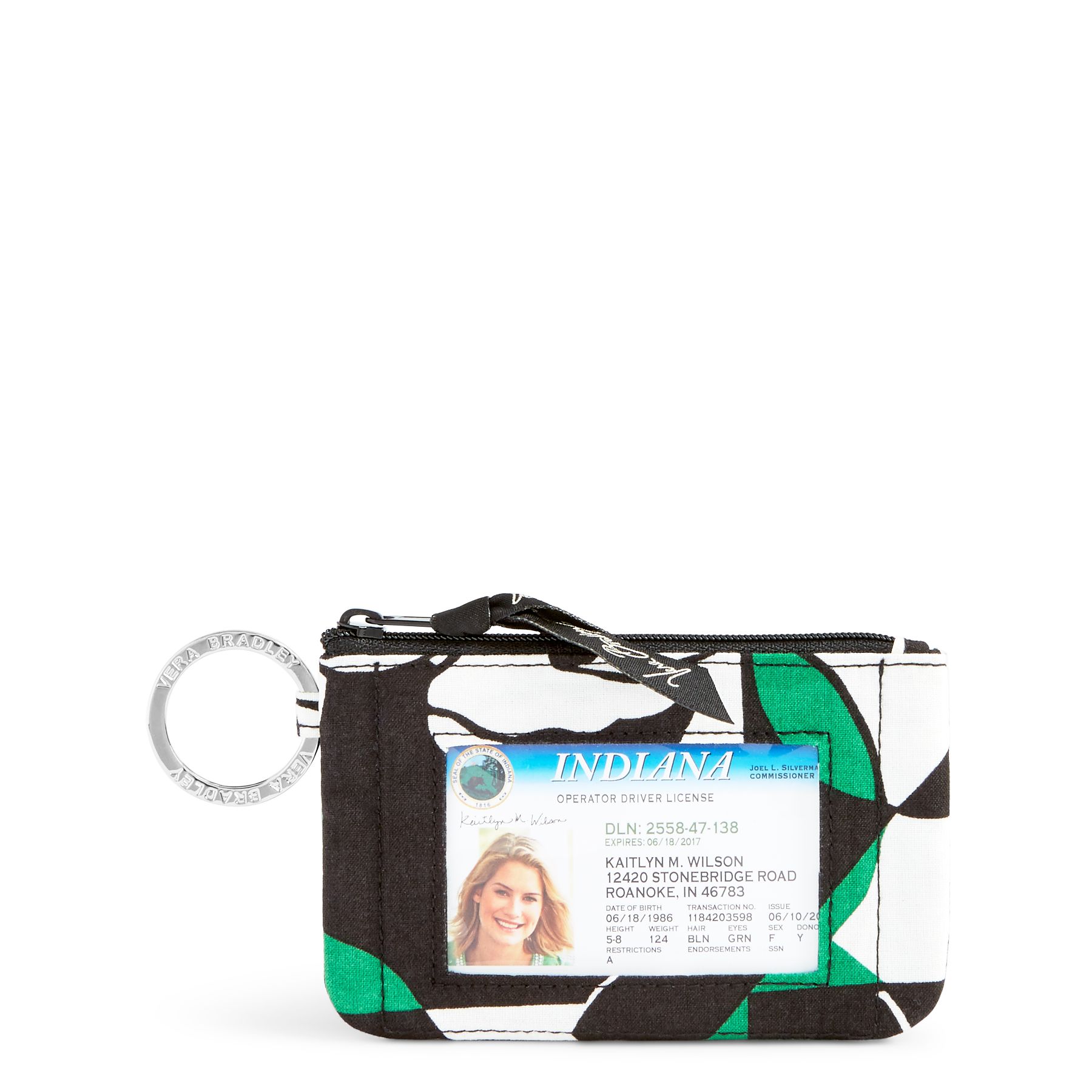 Vera Bradley Zip ID Case in Imperial Rose