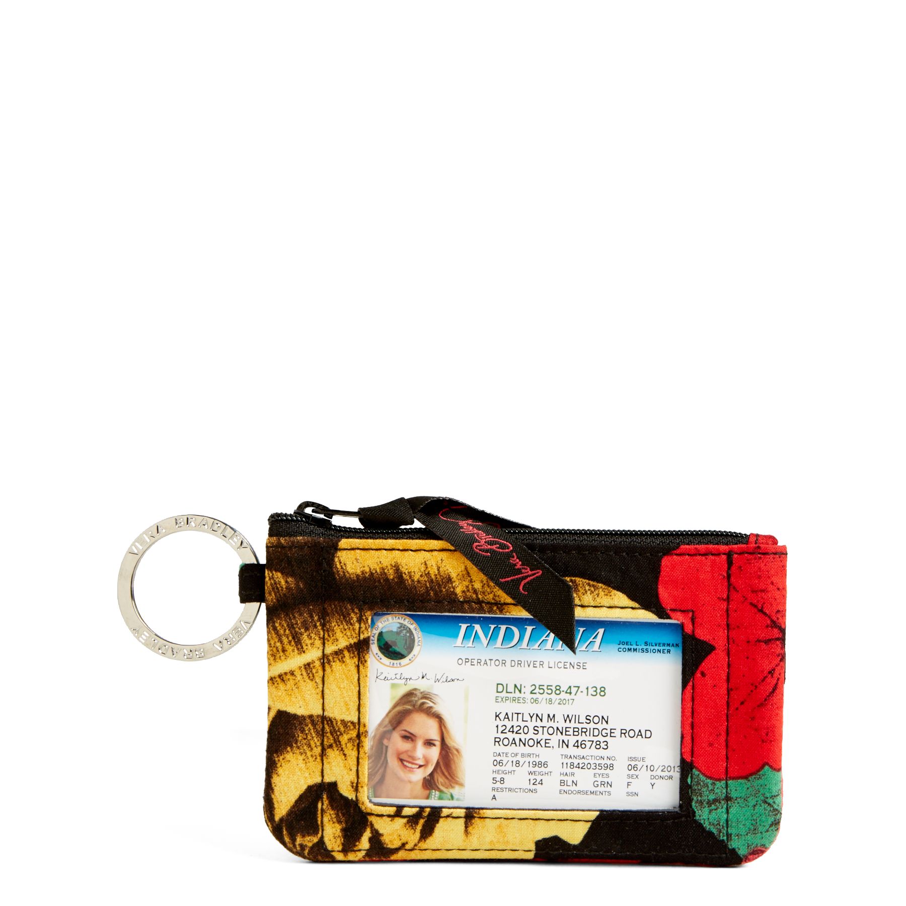 Vera Bradley Zip ID Case in Havana Rose