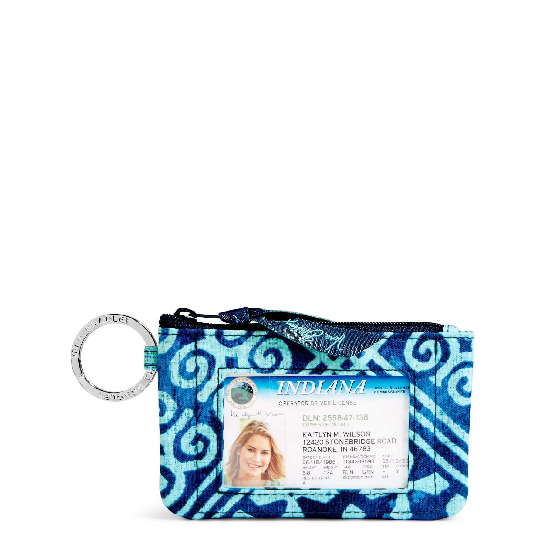 Vera Bradley Zip ID Case in Cuban Tiles