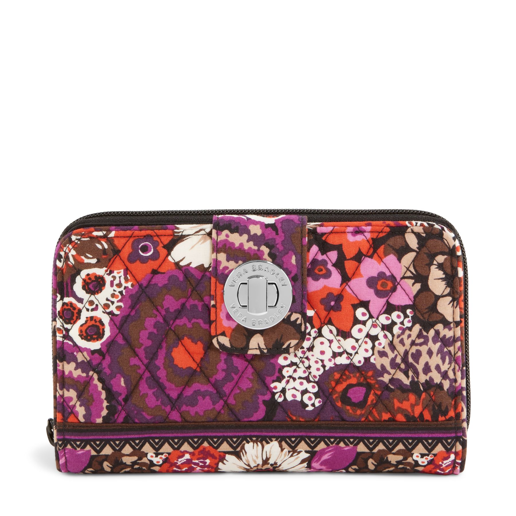 Vera Bradley Turnlock Wallet in Rosewood