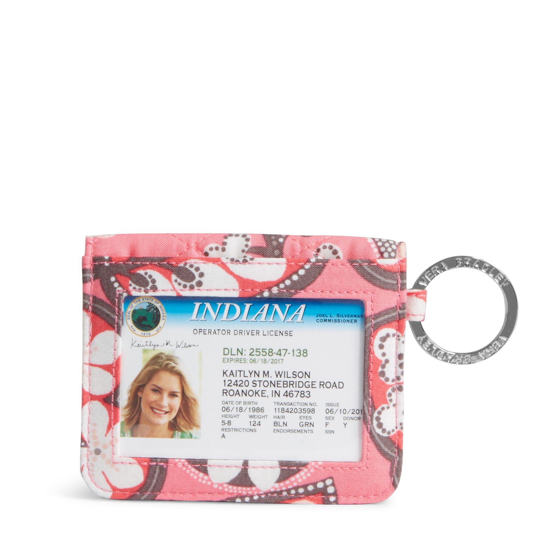 Vera Bradley Campus Double ID in Blush Pink
