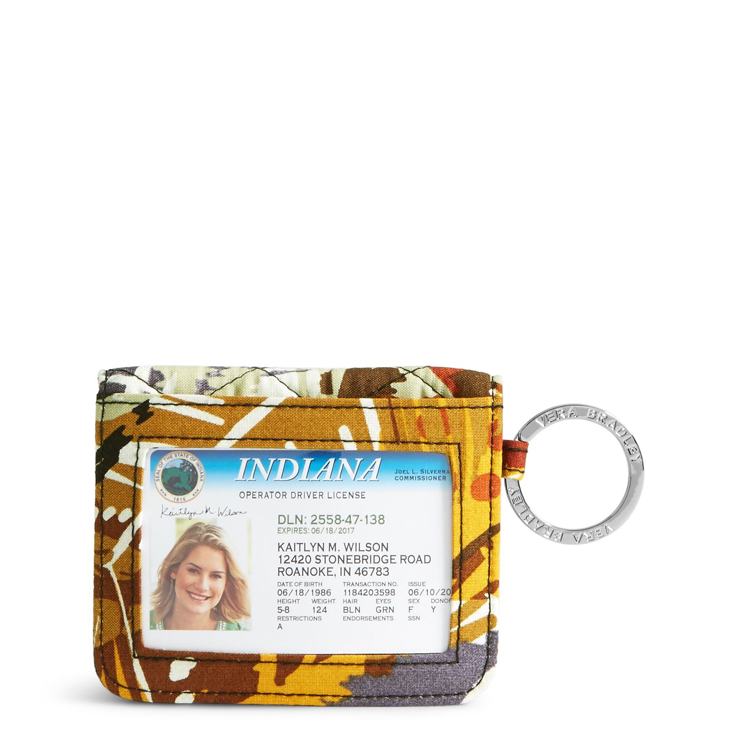 Vera Bradley Campus Double ID in Painted Feathers
