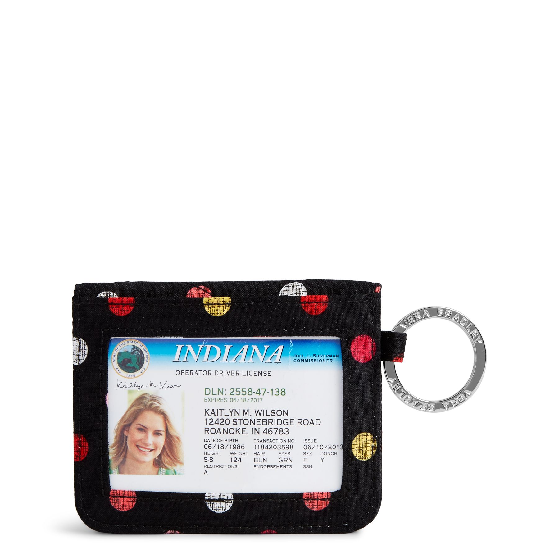 Vera Bradley Campus Double ID in Havana Dots