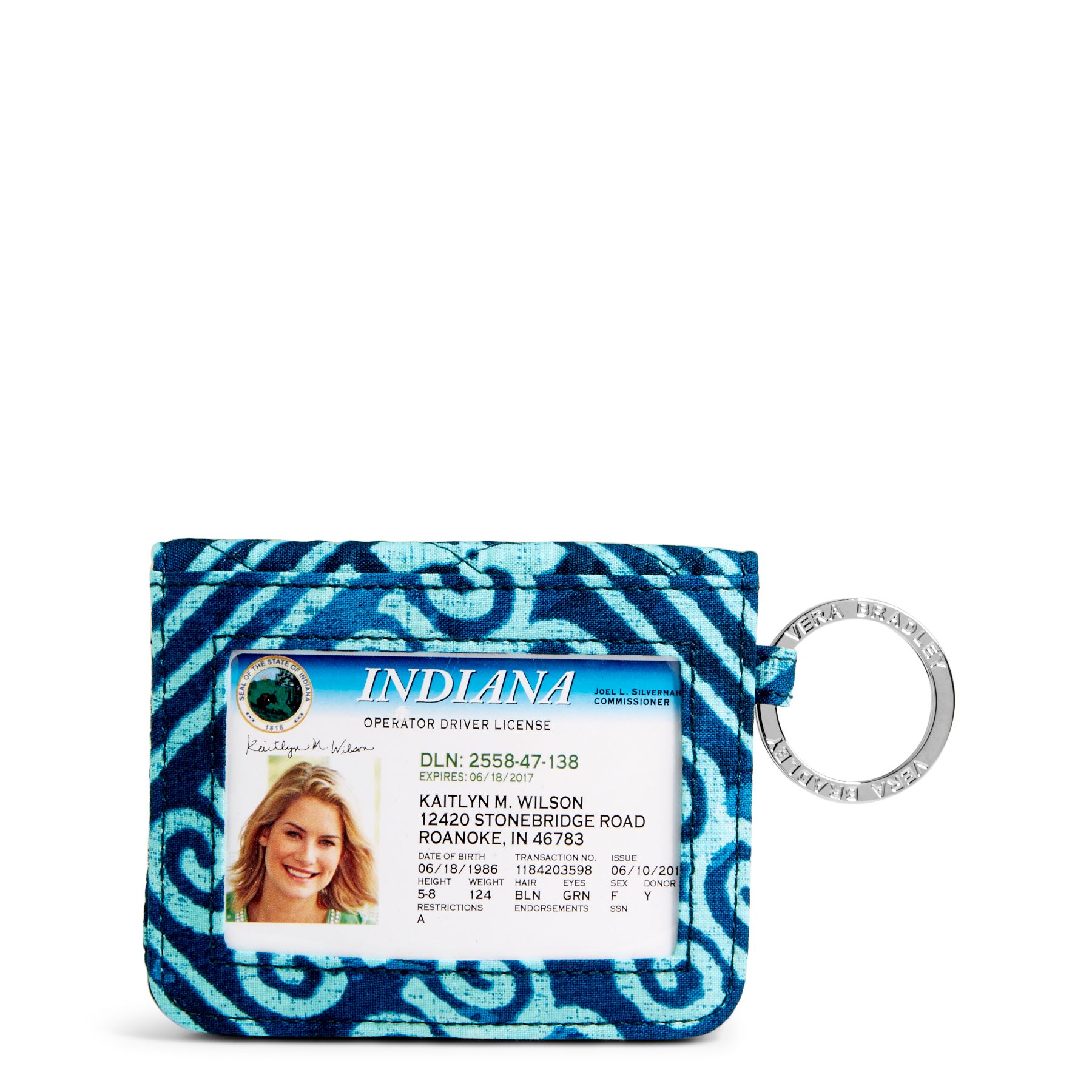 Vera Bradley Campus Double ID in Cuban Tiles