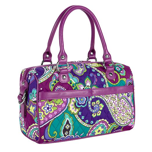 Mini Loft Duffel in Heather with Berry Trim