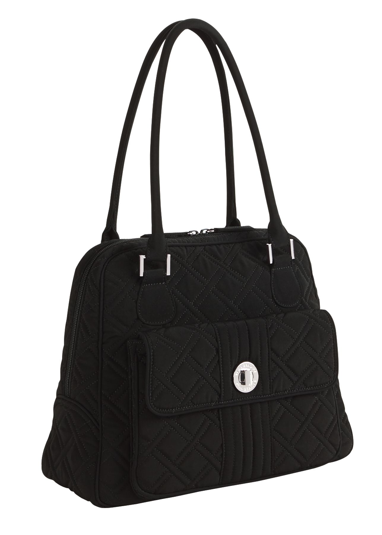 Vera Bradley Turnlock Satchel in Classic Black