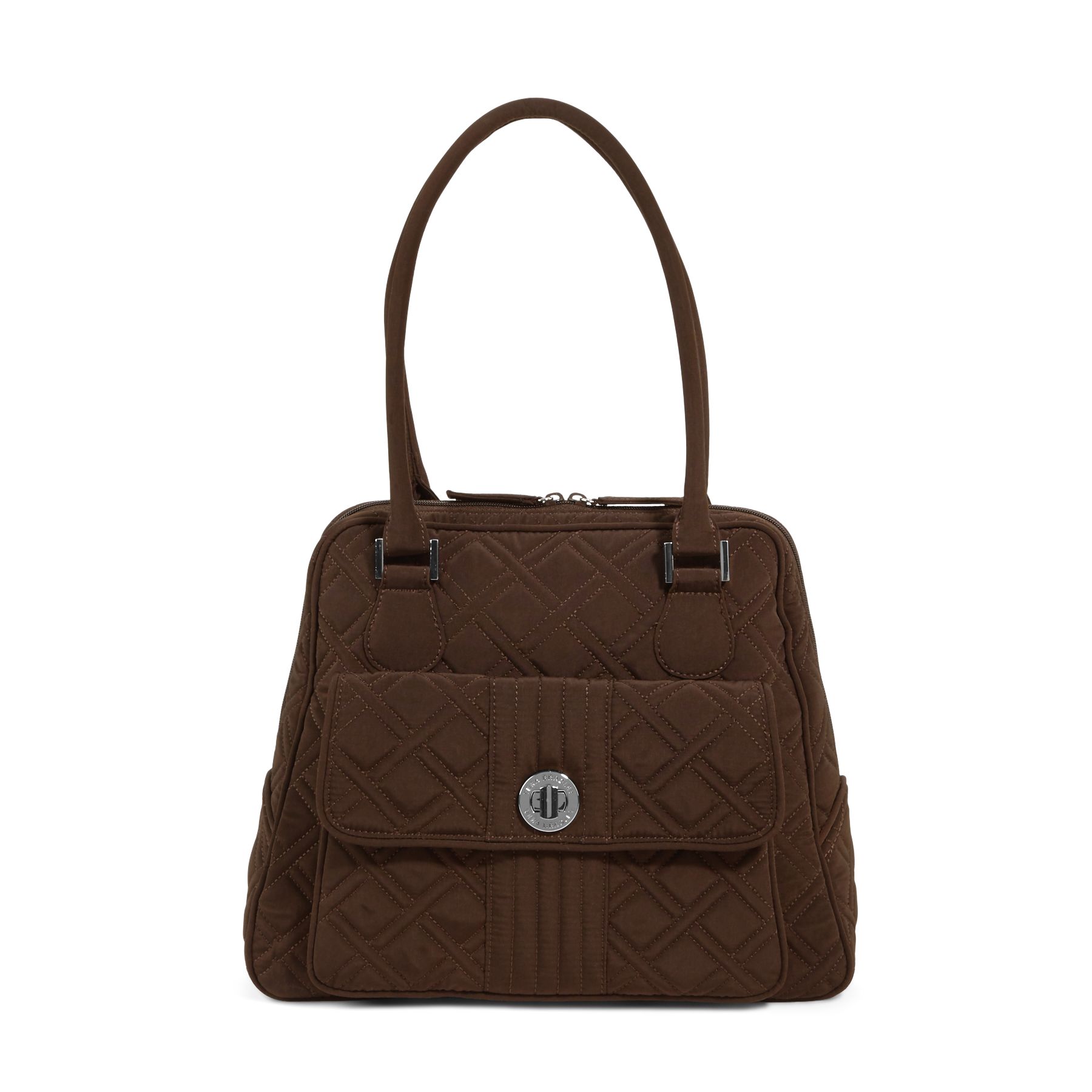 Vera Bradley Turnlock Satchel in Espresso
