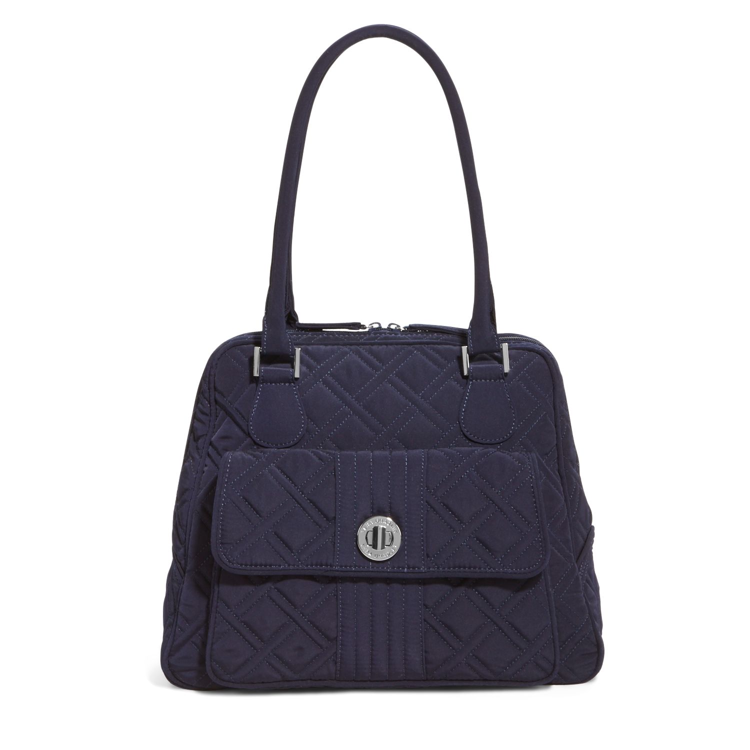 Vera Bradley Turnlock Satchel in Classic Navy